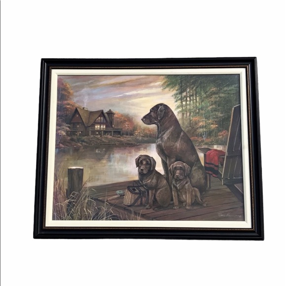 ☀️SALE☀️ Ruane Manning Tranquil Beauty Chocolate lab canvas - Picture 1 of 9